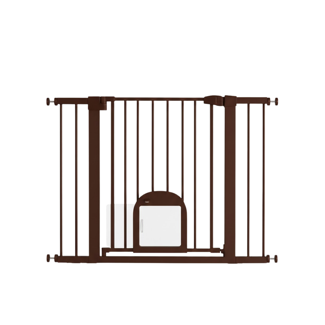 Metal Pet Gate with Adjustable Extension Panels for Doorways and Stairs