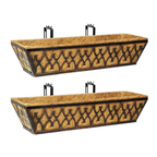 Metal Window Box Planter with Coco Liner for Balcony & Fence
