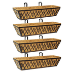 Metal Window Box Planter with Coco Liner for Balcony & Fence