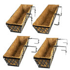 Metal Window Box Planter with Coco Liner for Balcony & Fence