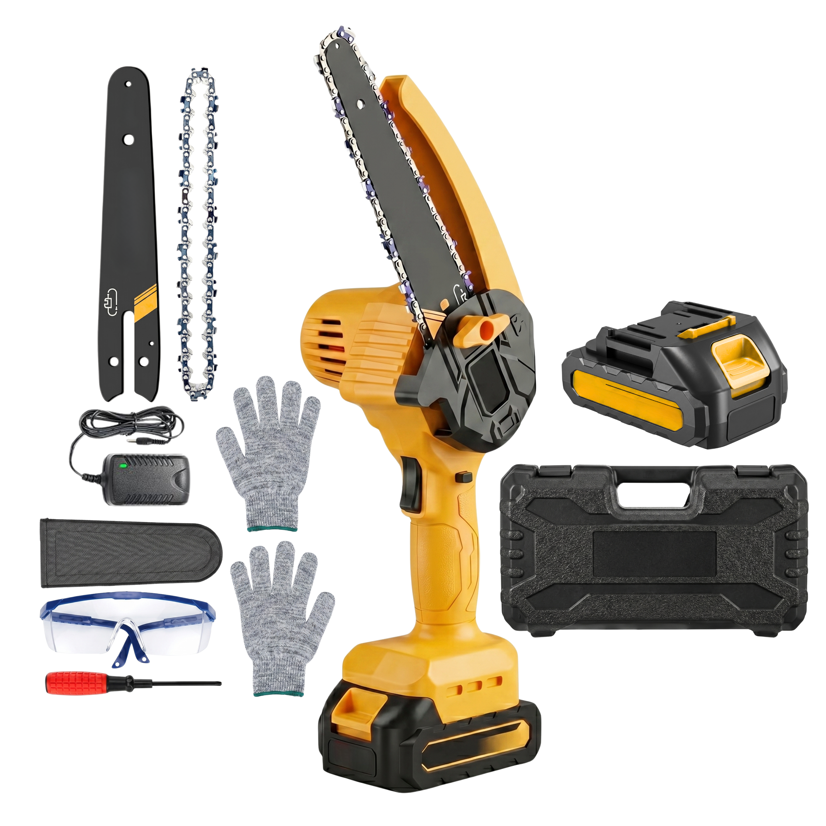 Battery Powered Mini Chainsaw for Tree Branch Cutting Tool Set