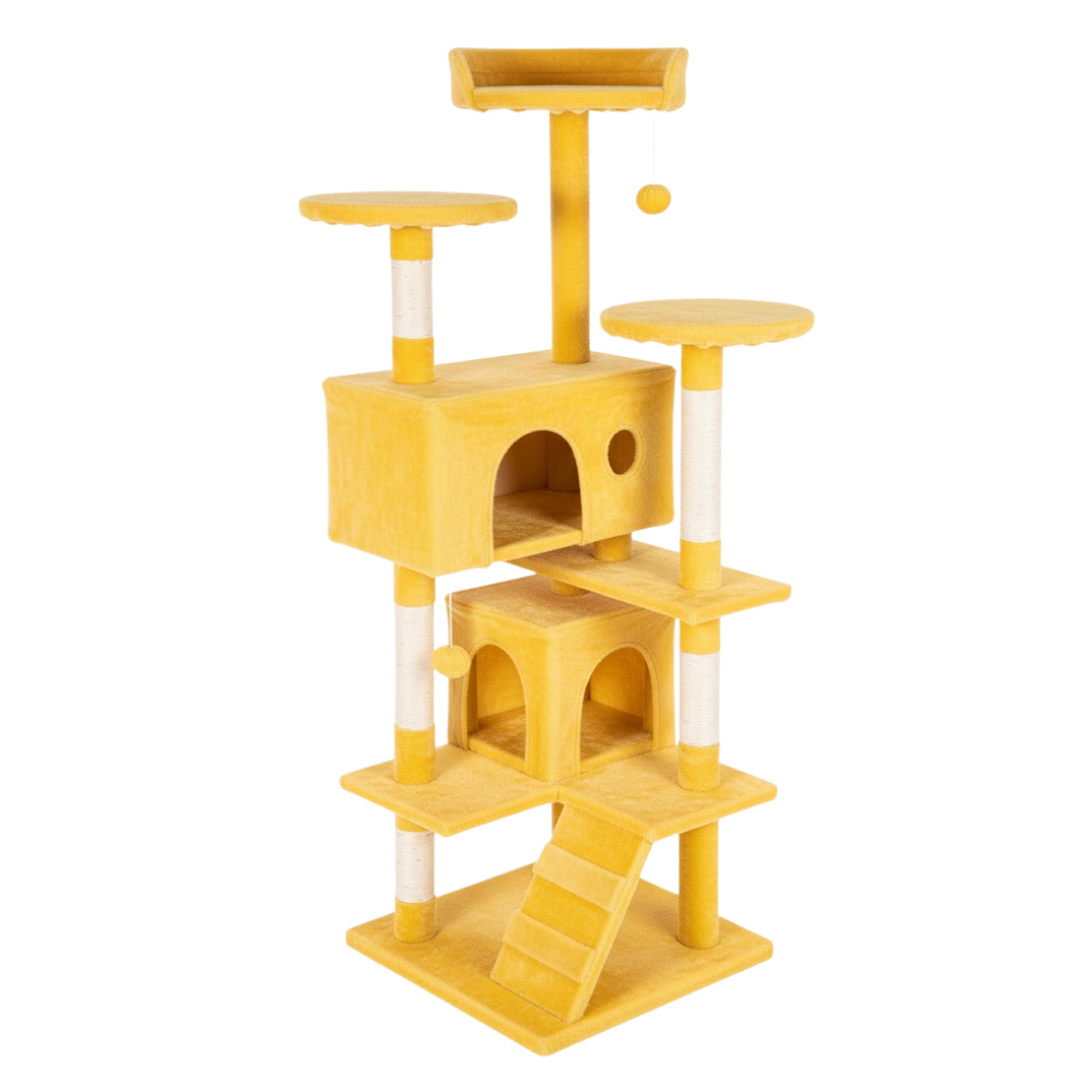 Multi-Level Cat Tree Tower with Scratching Posts, Condo, and Perches