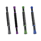 Muscle Roller Stick with 9 Rotating Rollers and Textured Grip Handles