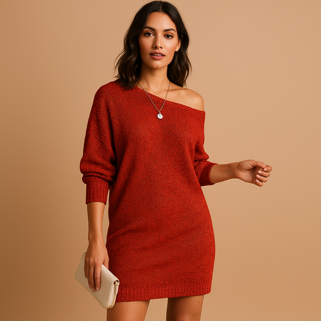 Women’s off-shoulder dress with soft, breathable fabric and flattering fit, ideal for casual days, garden parties, or elegant evenings.
