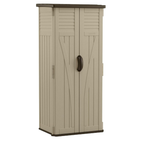 Outdoor Resin Storage Shed, Tall Vertical Cabinet with Double Doors
