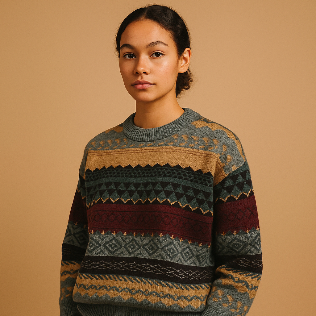 Oversized knit sweater for women in a soft loose silhouette, ideal for casual outings, home relaxation, and cool-season layering.
