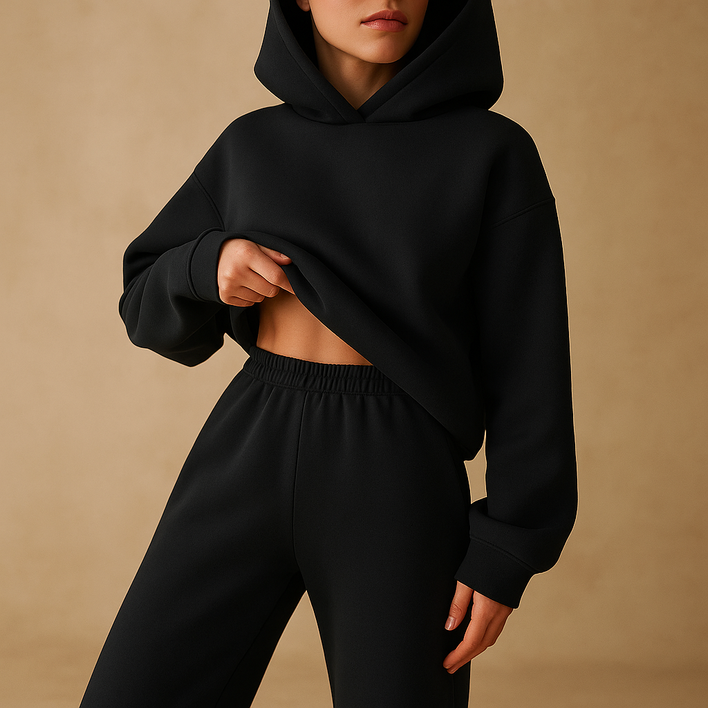 Oversized loungewear set for women with hoodie and joggers, ideal for home relaxation, casual days, and cozy evenings.