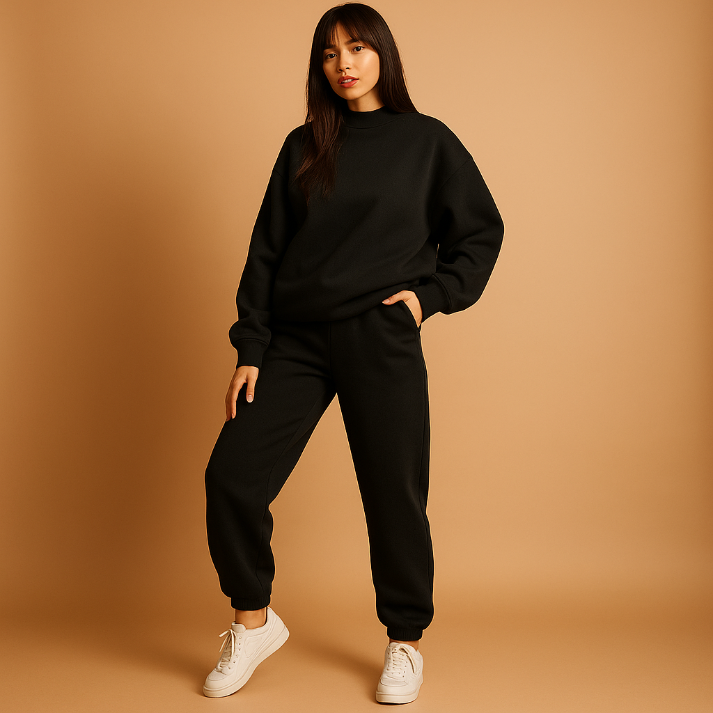 Oversized loungewear set for women with hoodie and joggers, ideal for home relaxation, casual days, and cozy evenings.