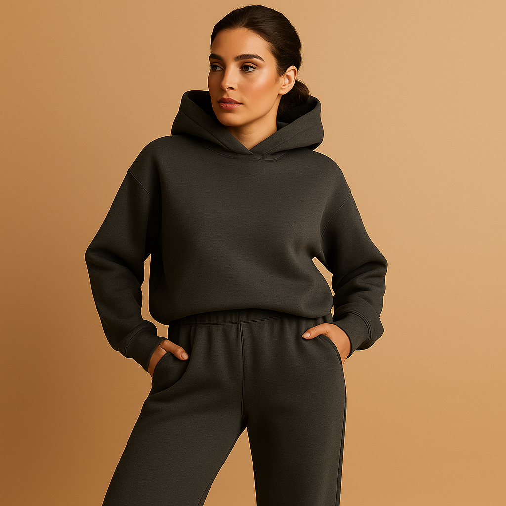 Oversized loungewear set for women with hoodie and joggers, ideal for home relaxation, casual days, and cozy evenings.