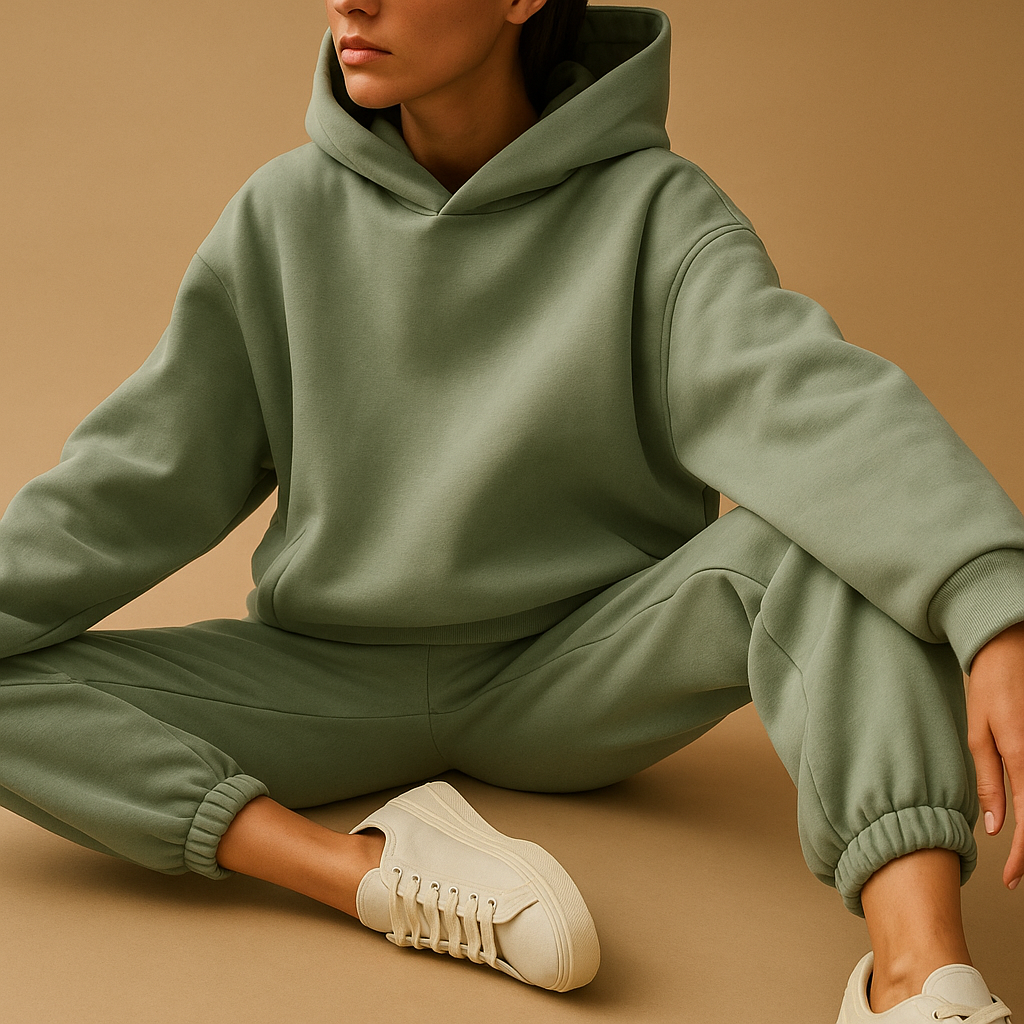 Oversized loungewear set for women with hoodie and joggers, ideal for home relaxation, casual days, and cozy evenings.