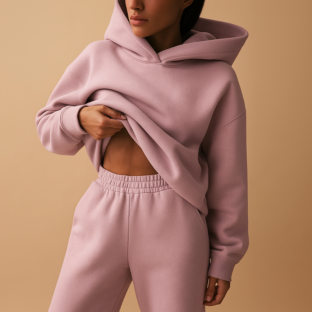Oversized loungewear set for women with hoodie and joggers, ideal for home relaxation, casual days, and cozy evenings.