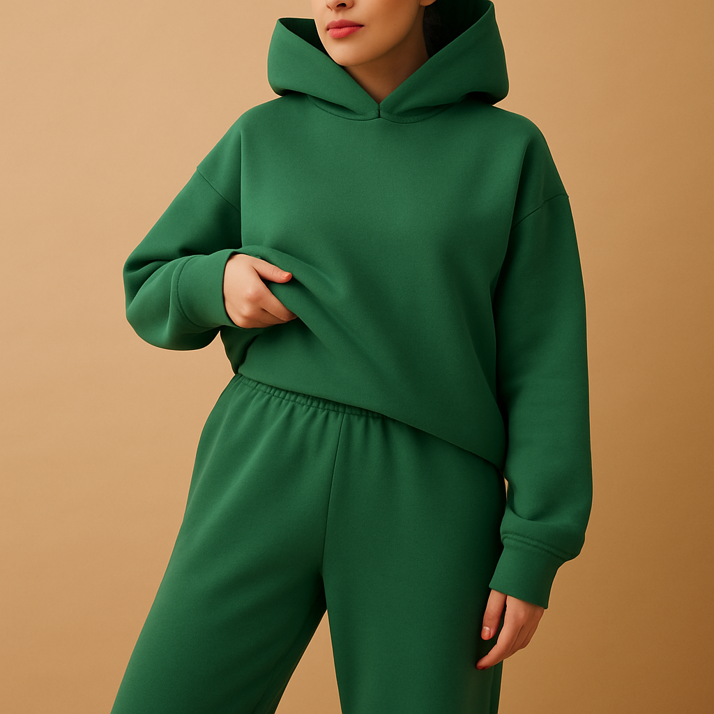 Oversized loungewear set for women with hoodie and joggers, ideal for home relaxation, casual days, and cozy evenings.