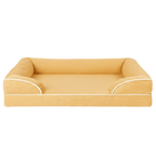 Pet Bed with Memory Foam, Bolstered Sides, and Removable Cover