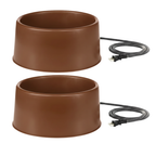 Pet Heated Water Bowl with Thermostat and Cord Guard Options