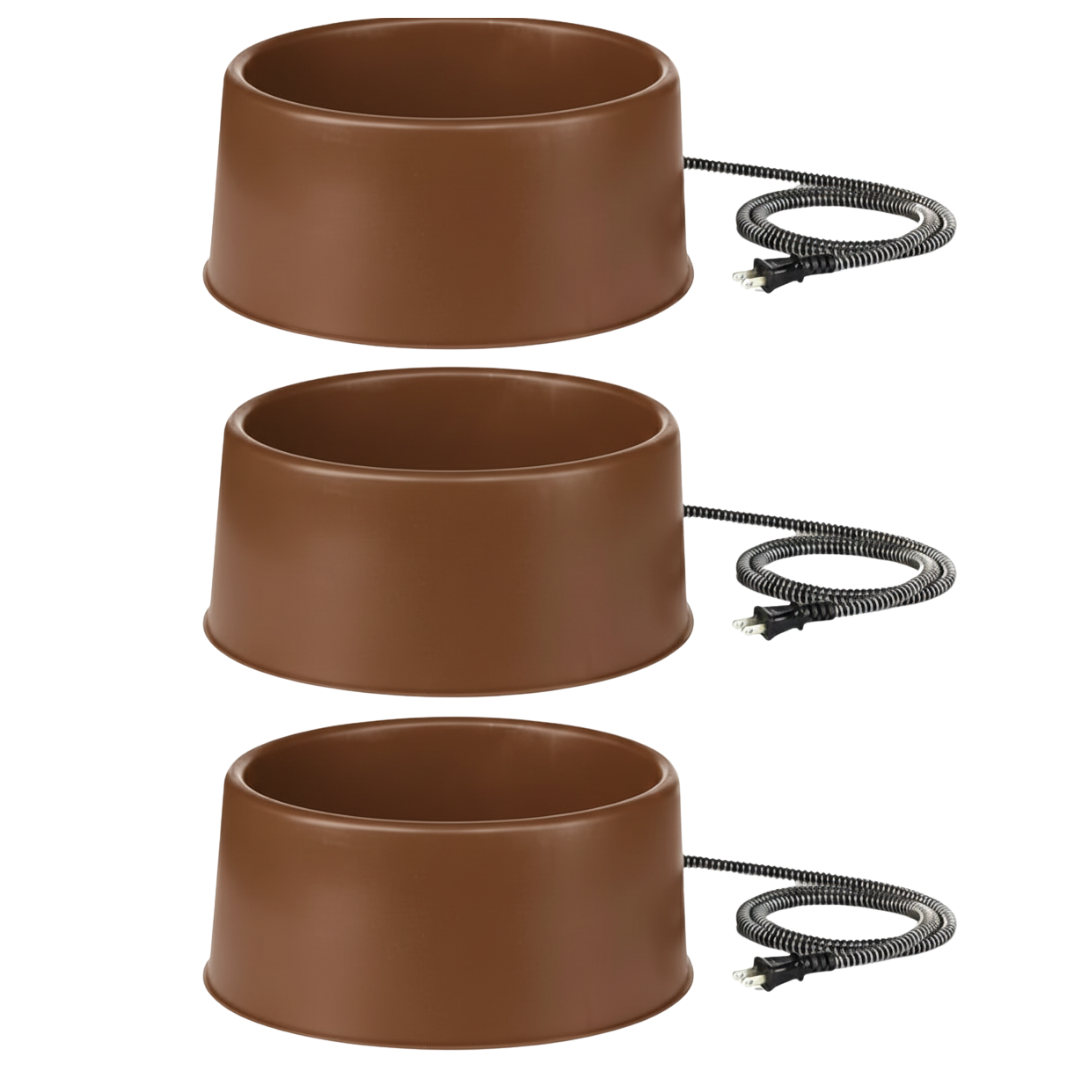 Pet Heated Water Bowl with Thermostat and Cord Guard Options
