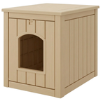 Plastic Cat Litter Box Enclosure Side Table with Openable Door