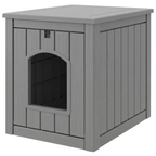 Plastic Cat Litter Box Enclosure Side Table with Openable Door