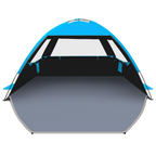 Portable Beach Shade Tent with Three Mesh Windows and Carry Bag
