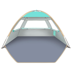 Portable Beach Shade Tent with Three Mesh Windows and Carry Bag