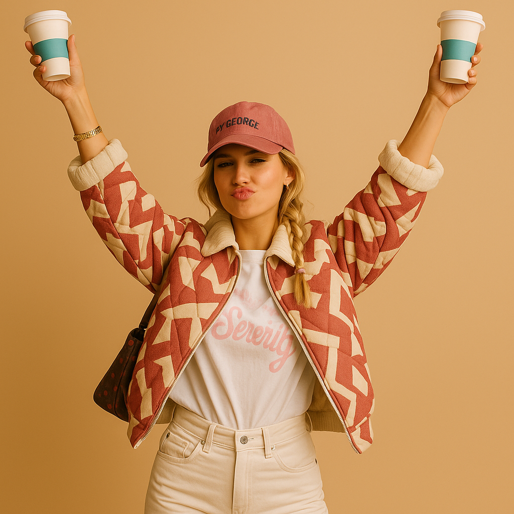 Women’s printed cotton jacket with slim-fit design, breathable fabric, and classic button closure in stylish multicolor tones.