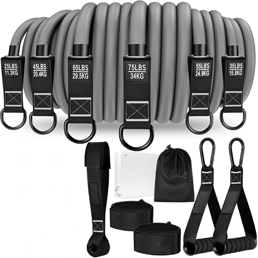 Resistance Band Set with Door Anchor Handles and Ankle Straps