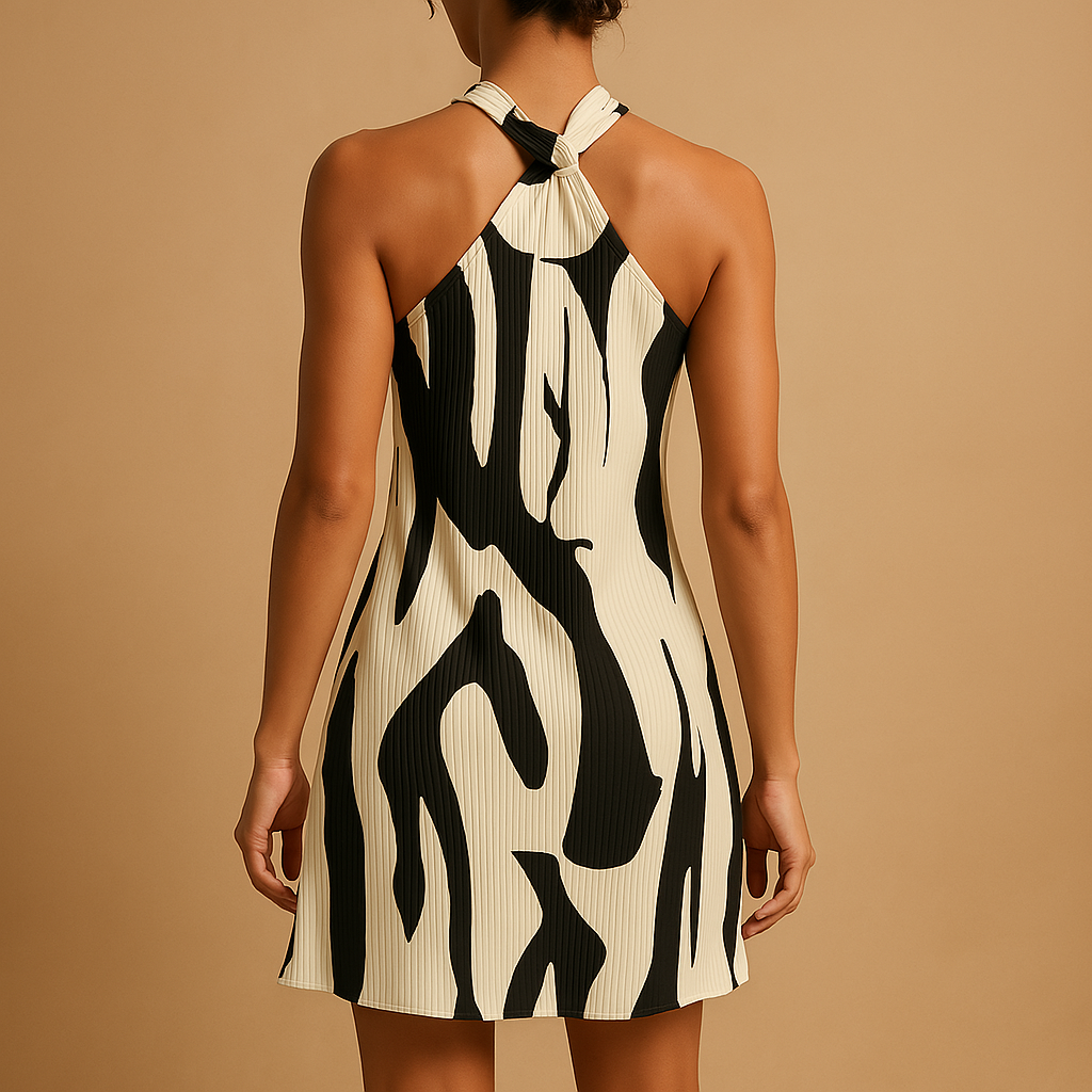 Sleeveless summer dress for women with bold print and relaxed fit, perfect for beach days, vacations, and casual summer wear.