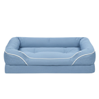 Soft Pet Bed with Bolsters, Anti-Slip Bottom, Removable Cover