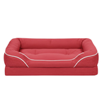 Soft Pet Bed with Bolsters, Anti-Slip Bottom, Removable Cover