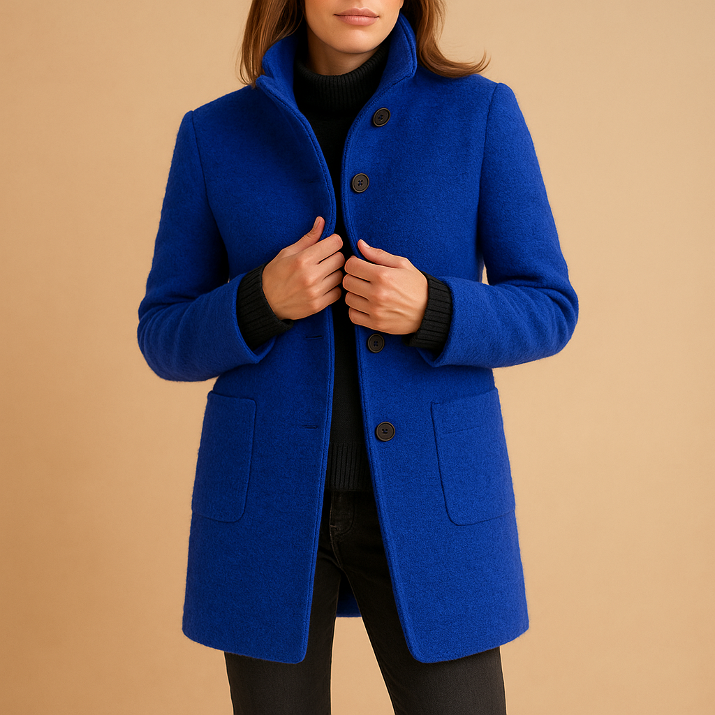 Soft winter coat for women with relaxed fit, elegant details, and warm fabric—perfect for casual outings, winter walks, or everyday wear.