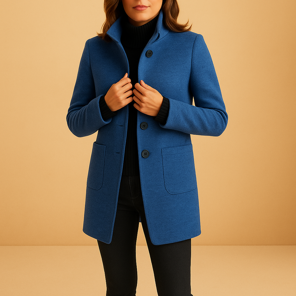 Soft winter coat for women with relaxed fit, elegant details, and warm fabric—perfect for casual outings, winter walks, or everyday wear.