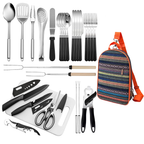 Stainless Steel Outdoor Cooking Utensil Kit with Case, 31-Piece