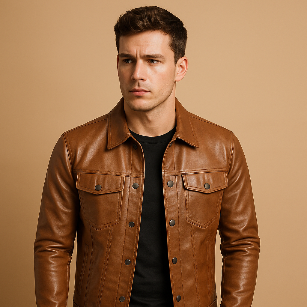 Men’s stylish biker jacket with sleek fit and modern streetwear details, ideal for motorcycle rides and casual everyday wear.