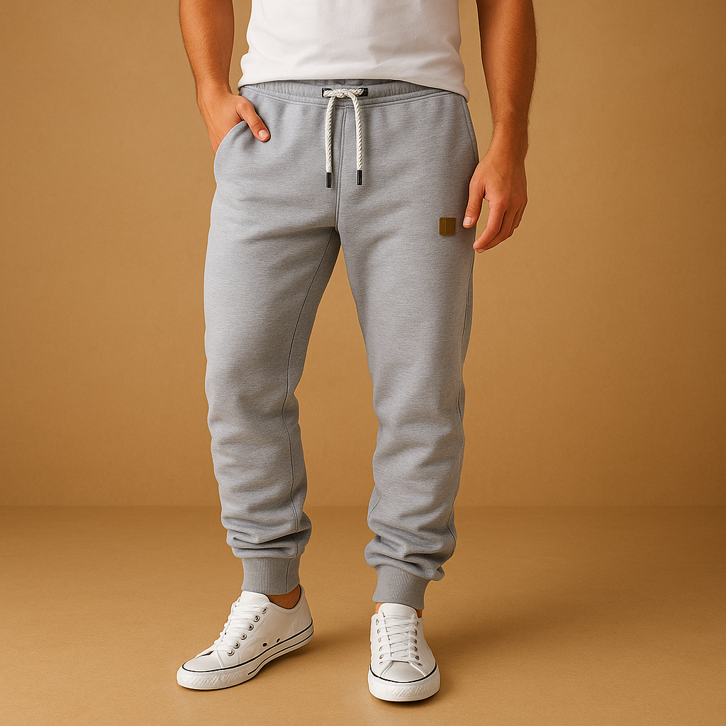 Men’s stylish jogger pants made from soft cotton blend with adjustable waistband and side pockets, ideal for workouts or casual wear.