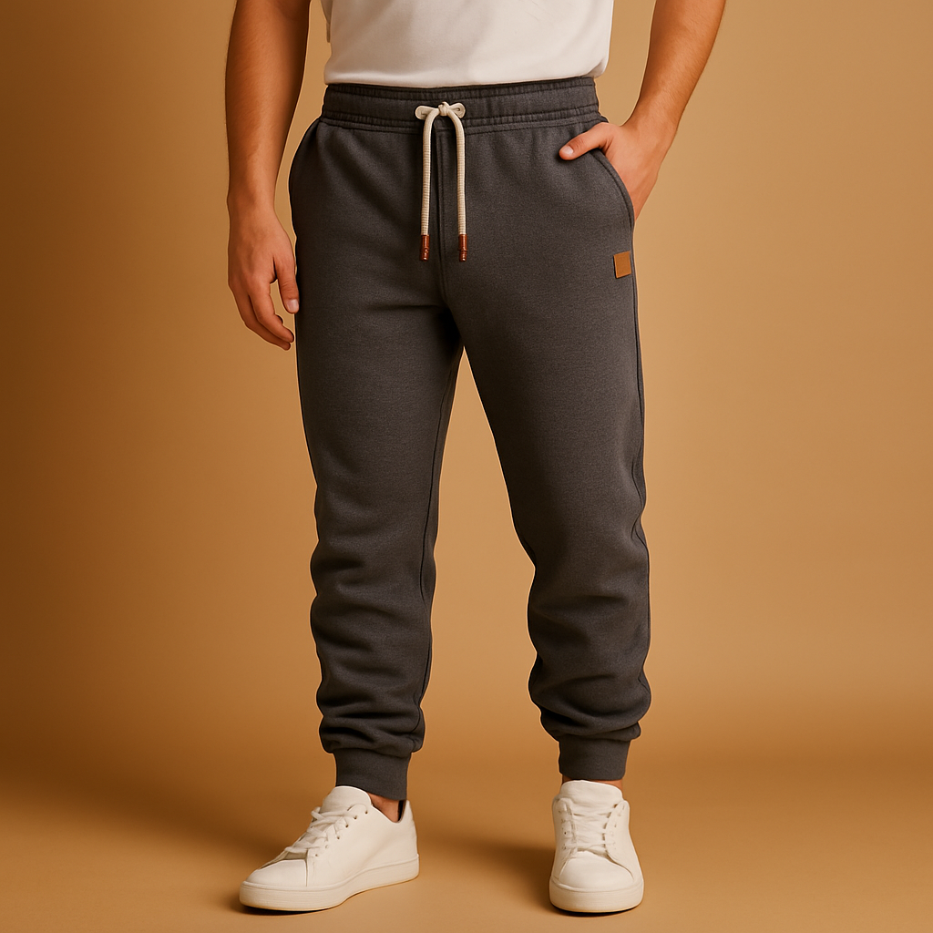 Men’s stylish jogger pants made from soft cotton blend with adjustable waistband and side pockets, ideal for workouts or casual wear.