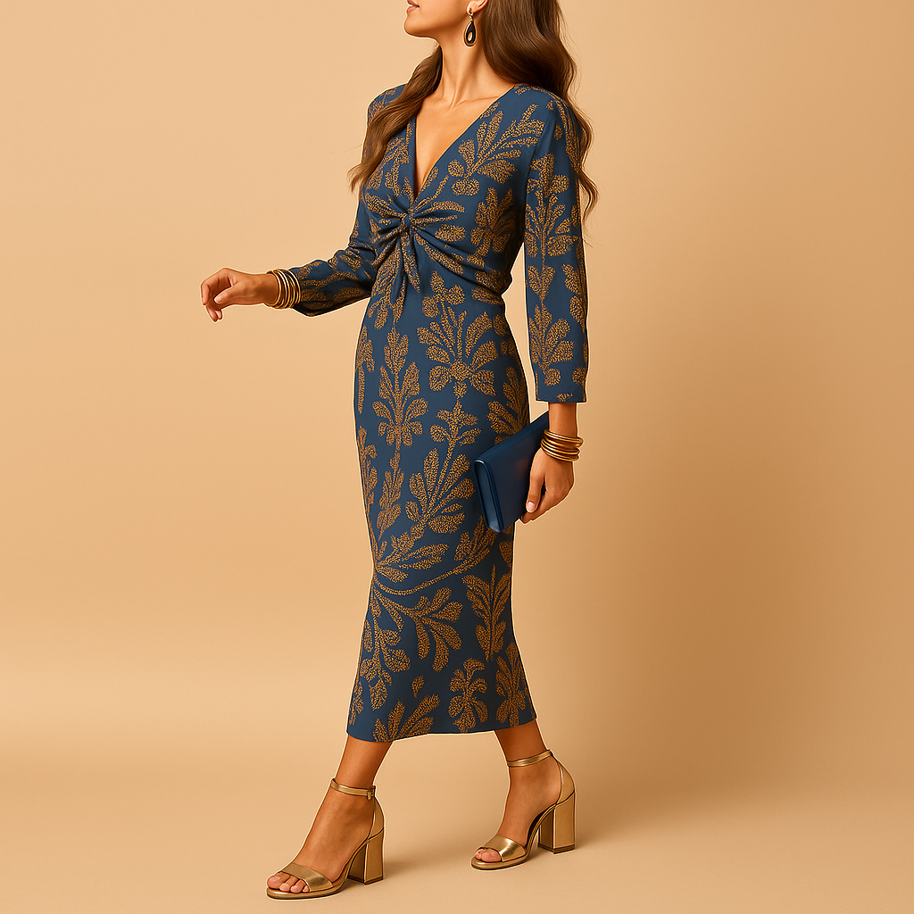 Women’s sustainable A-line dress in eco-friendly cotton blend with a flattering fit, perfect for work, casual wear, and formal occasions.