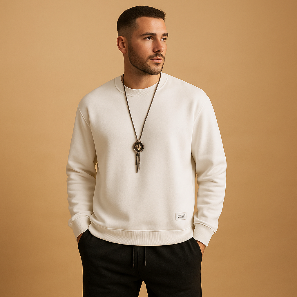 Men’s sweater and jogger jeans set with a modern fit, perfect for casual wear, light activities, and relaxed everyday comfort.