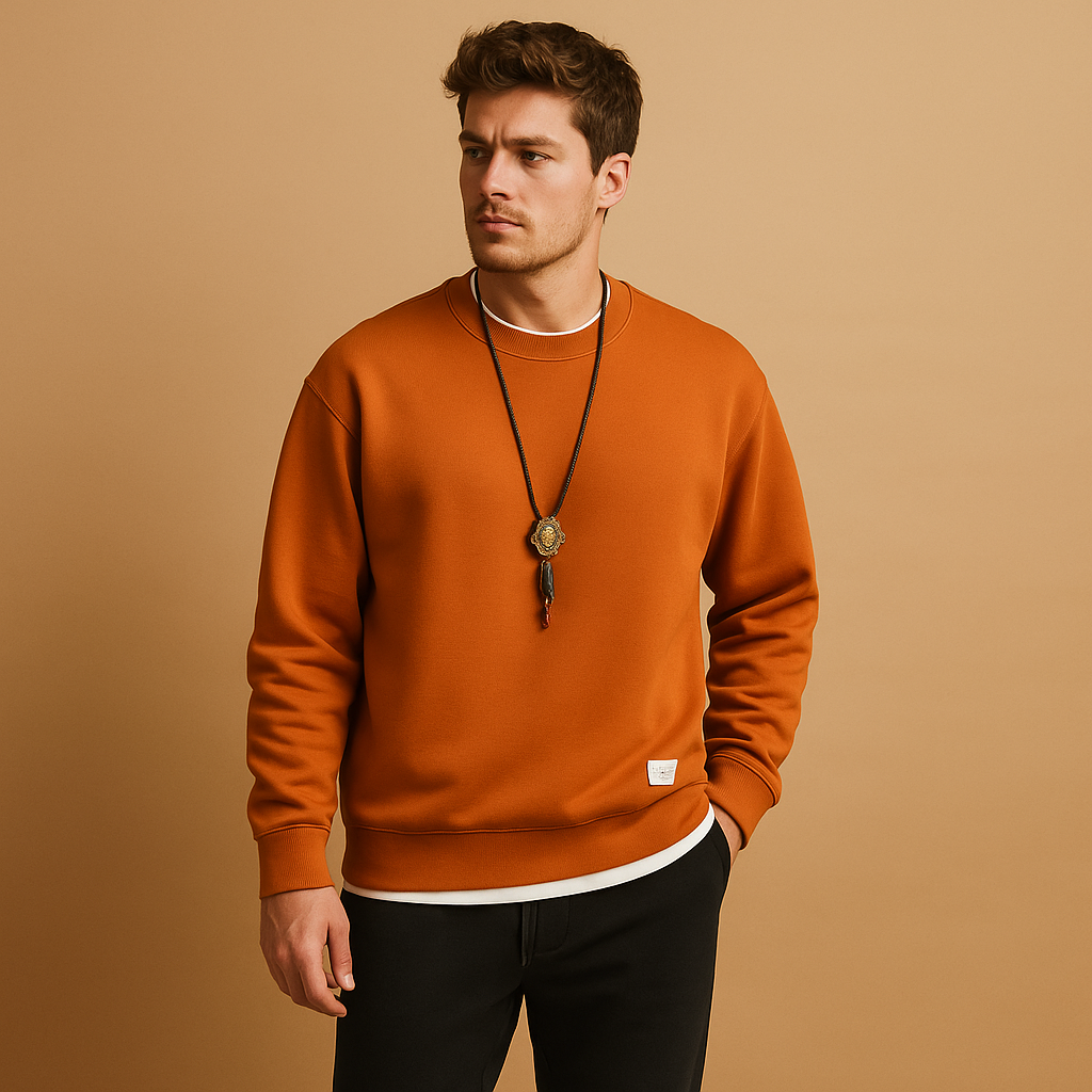 Men’s sweater and jogger jeans set with a modern fit, perfect for casual wear, light activities, and relaxed everyday comfort.