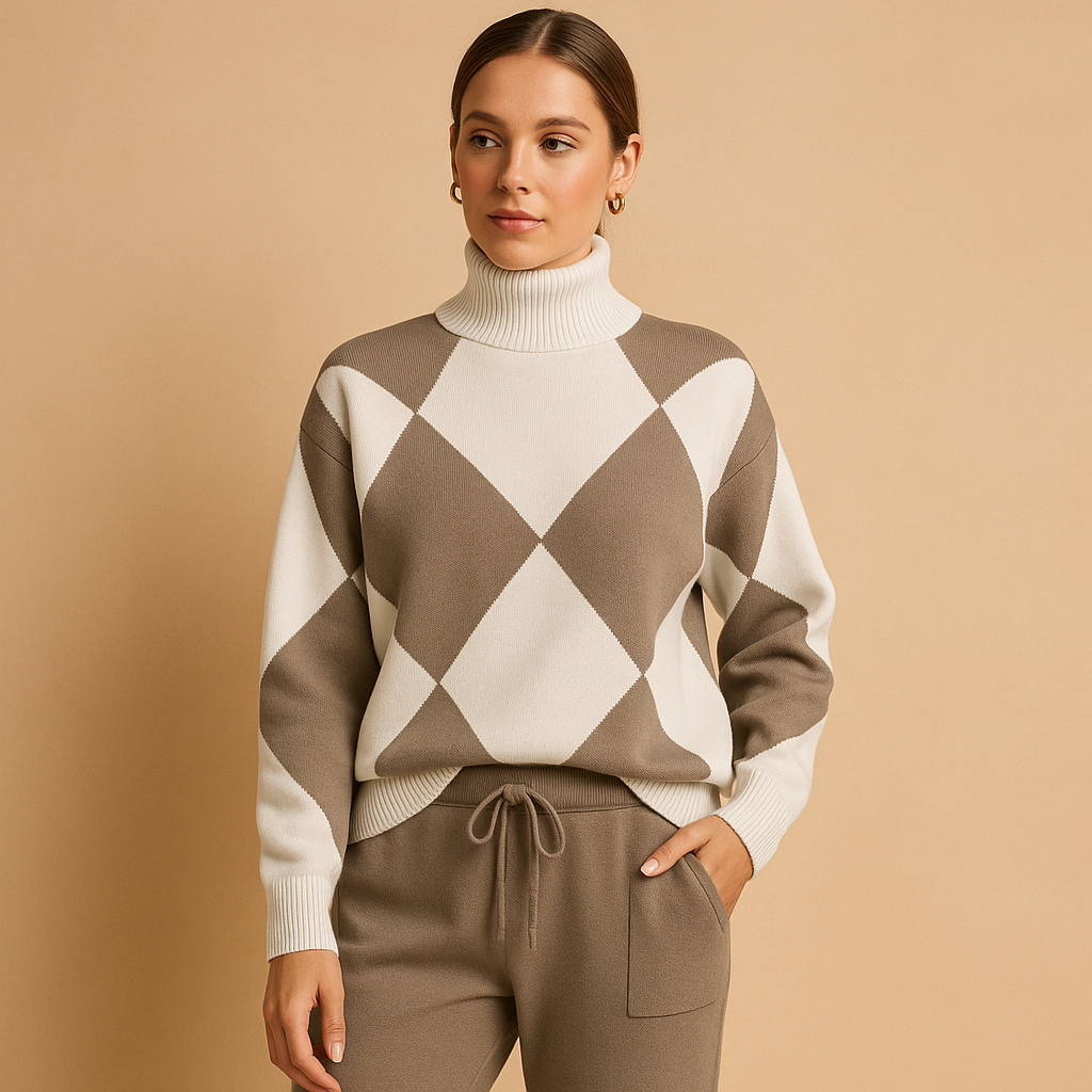 Two-piece loungewear set for women with sweatshirt and joggers, perfect for cozy days at home or relaxed casual outings.