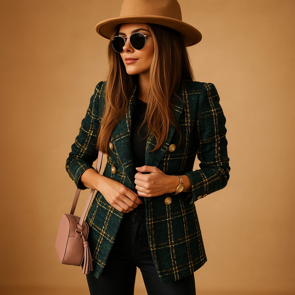 Tailored elegant blazer for women with a refined fitted silhouette and timeless design, ideal for work, formal events, or chic casual looks.