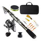 Telescopic Carbon Fiber Fishing Rod and Reel Set with Accessory Kit