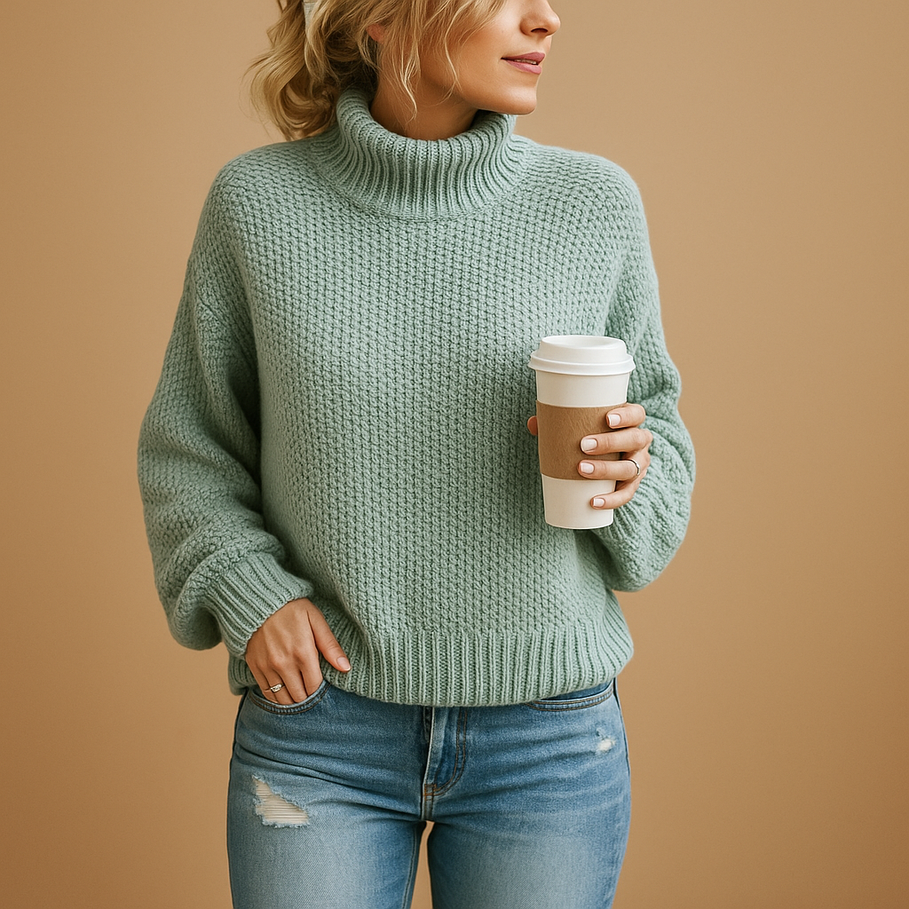 Women’s timeless knitted sweater with soft fabric and cozy all-season fit, ideal for casual outings, office wear, or relaxing at home.