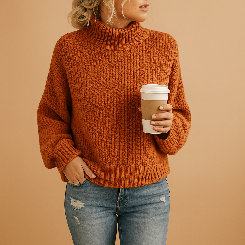 Women’s timeless knitted sweater with soft fabric and cozy all-season fit, ideal for casual outings, office wear, or relaxing at home.