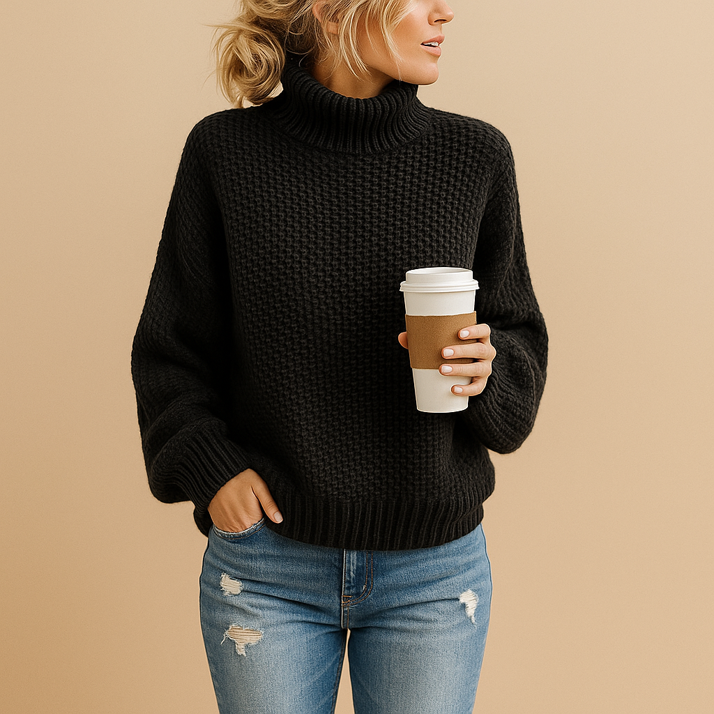 Women’s timeless knitted sweater with cozy fit, soft fabric, and neutral tones. Perfect for year-round wear, from casual days to home comfort.
