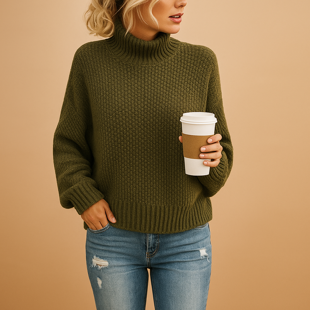 Women’s timeless knitted sweater with cozy fit, soft fabric, and neutral tones. Perfect for year-round wear, from casual days to home comfort.