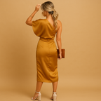 Women’s minimalist dress with flattering slim fit and elegant silhouette, perfect for formal events, office looks, or evening outings.