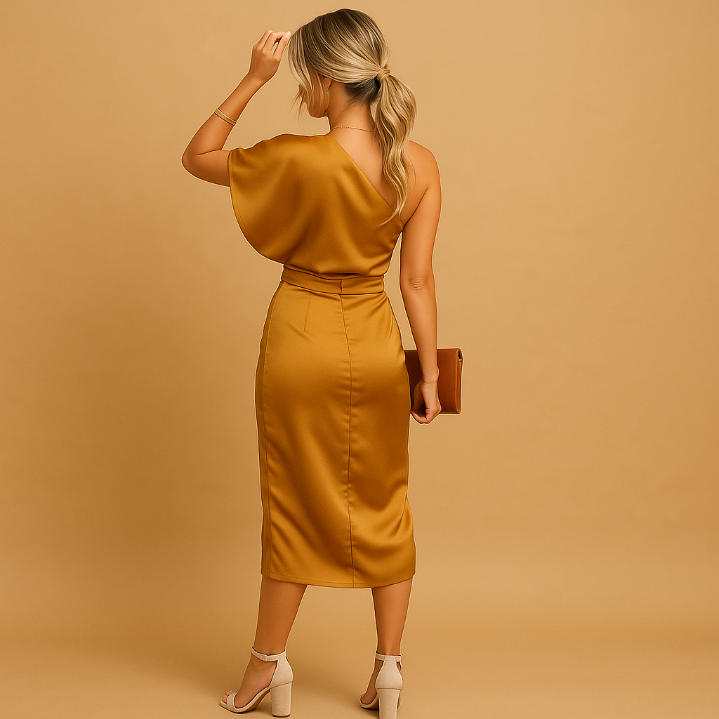 Women’s minimalist dress with flattering slim fit and elegant silhouette, perfect for formal events, office looks, or evening outings.
