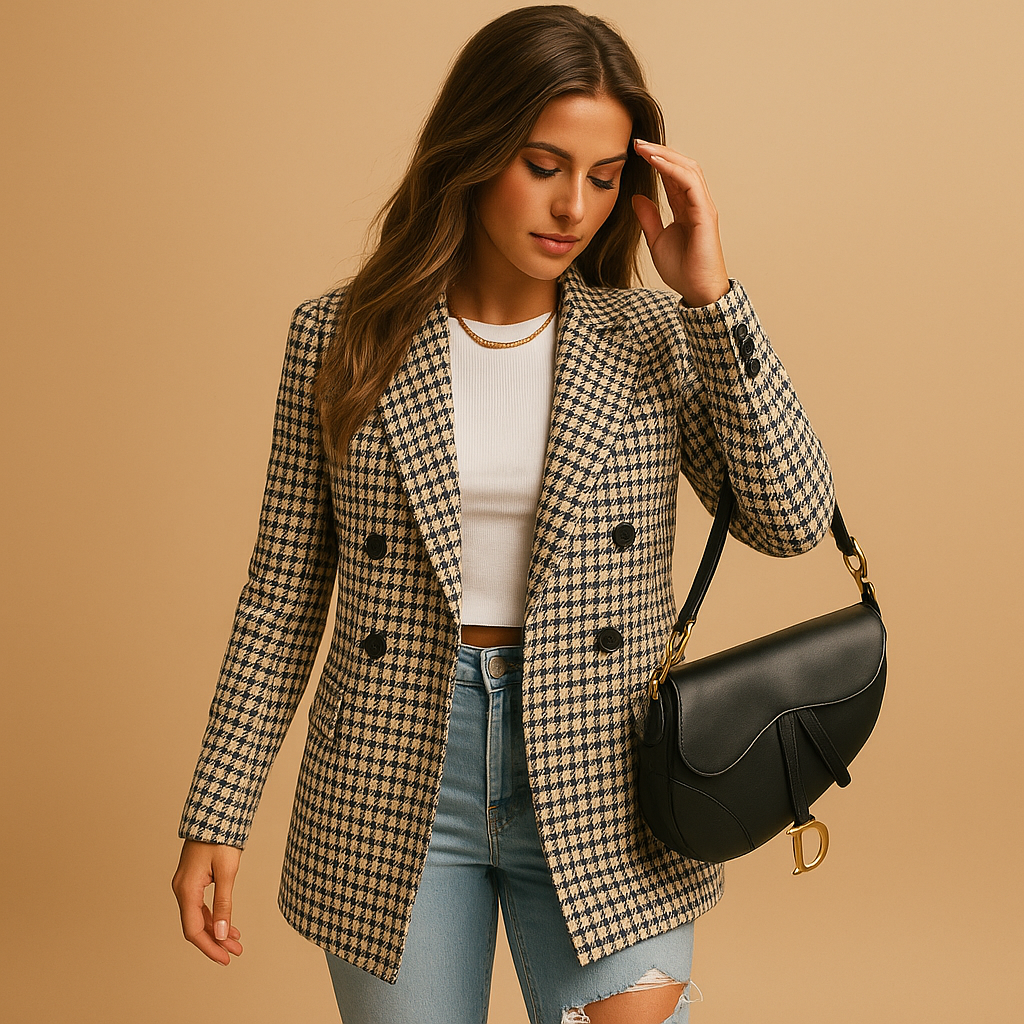 Timeless tailored blazer for women with an elegant fitted silhouette and breathable comfort, ideal for work, formal events, or chic casual outfits.
