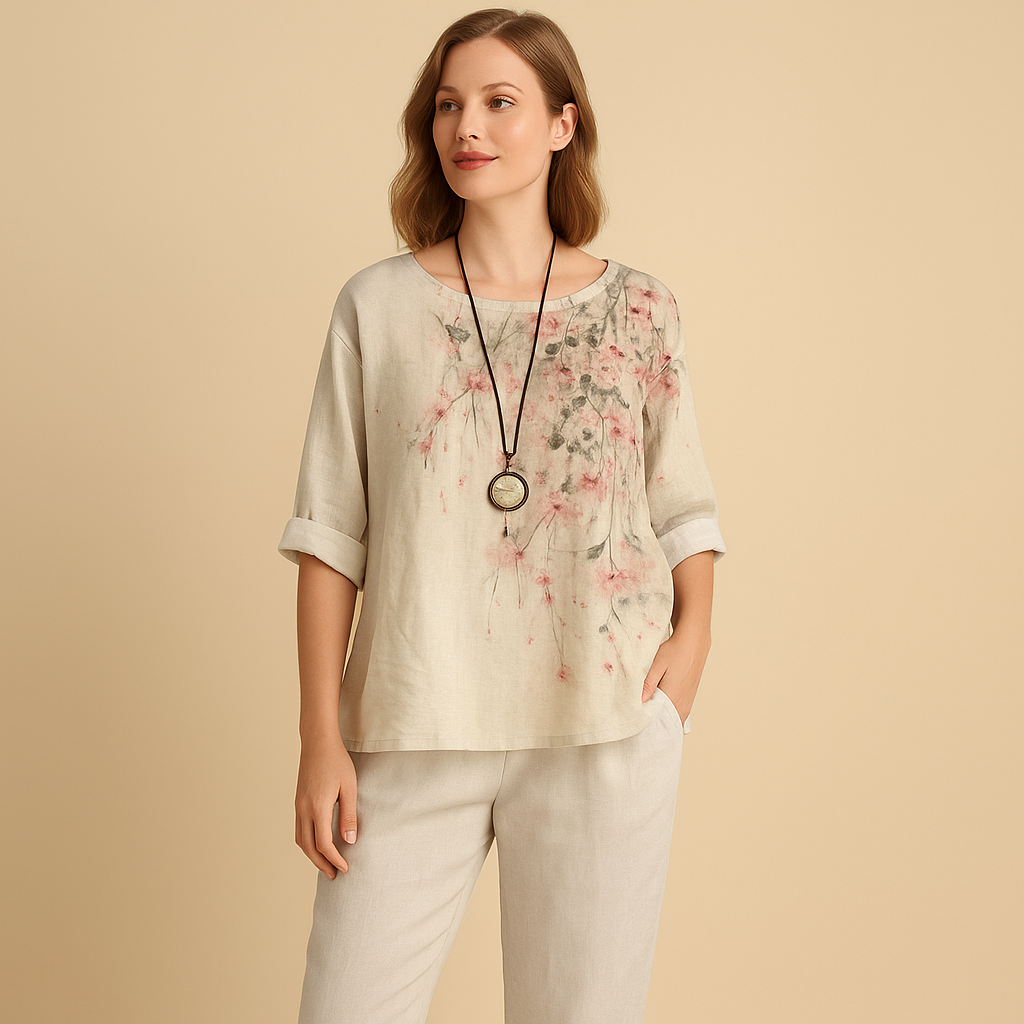 Two-piece spring and summer set for women with loose fit and elegant design, perfect for warm days, casual outings, and relaxed evenings.
