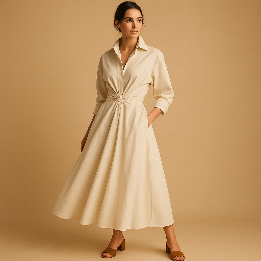 Vintage A-line dress for women with flattering waist and breathable fabric, perfect for weddings, dinners, and elegant casual wear.