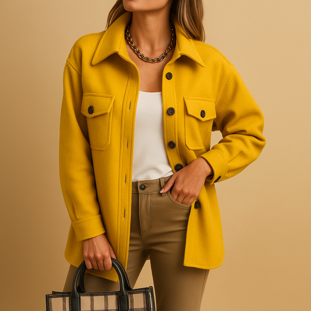 Women’s waterproof windbreaker jacket with button closure, fold-over collar, and practical pockets. Available in multiple colors from XS to 3XL.